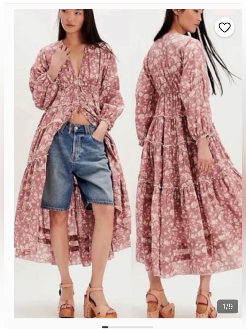 Free people popiet  Pink Floral Tiered Maxi Dress